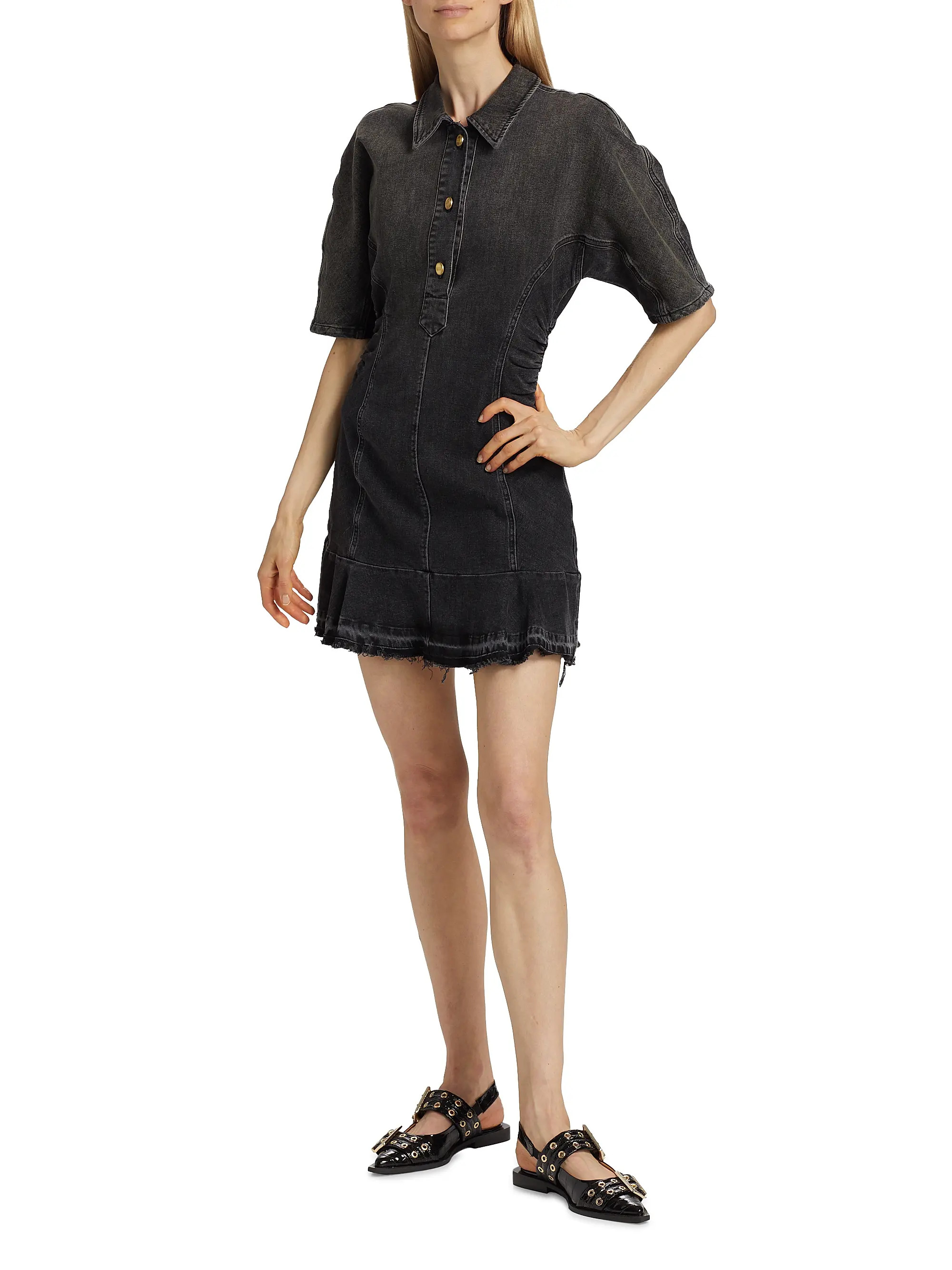 Tint Edge Denim Mini Shirtdress | Saks Fifth Avenue