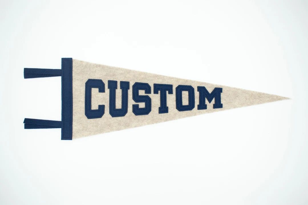 Classic Bold Pennant Flag Sewn Detail Customizable - Etsy | Etsy (US)