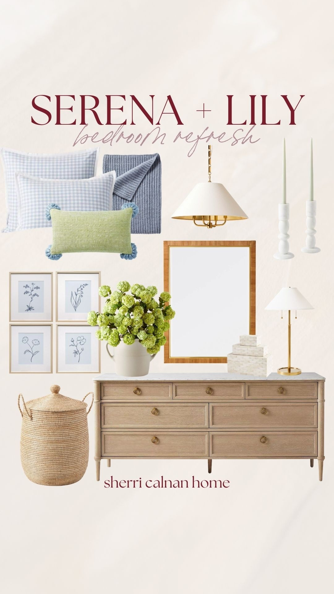 Serena and Lily bedroom refresh featuring gingham bedding, textured throws, pom pom accent pillows, bamboo framed mirror, and classic coastal lighting. Soft blue and green tones create a calm coastal bedroom that feels fresh and timeless.

Serena and Lily bedroom decor, coastal bedroom styling, gingham bedding set, bamboo mirror frame, pom pom accent pillow, coastal bedroom refresh, classic coastal home decor, Serena and Lily lighting, neutral coastal bedroom ideas, sherricalnanhome

#LTKHome