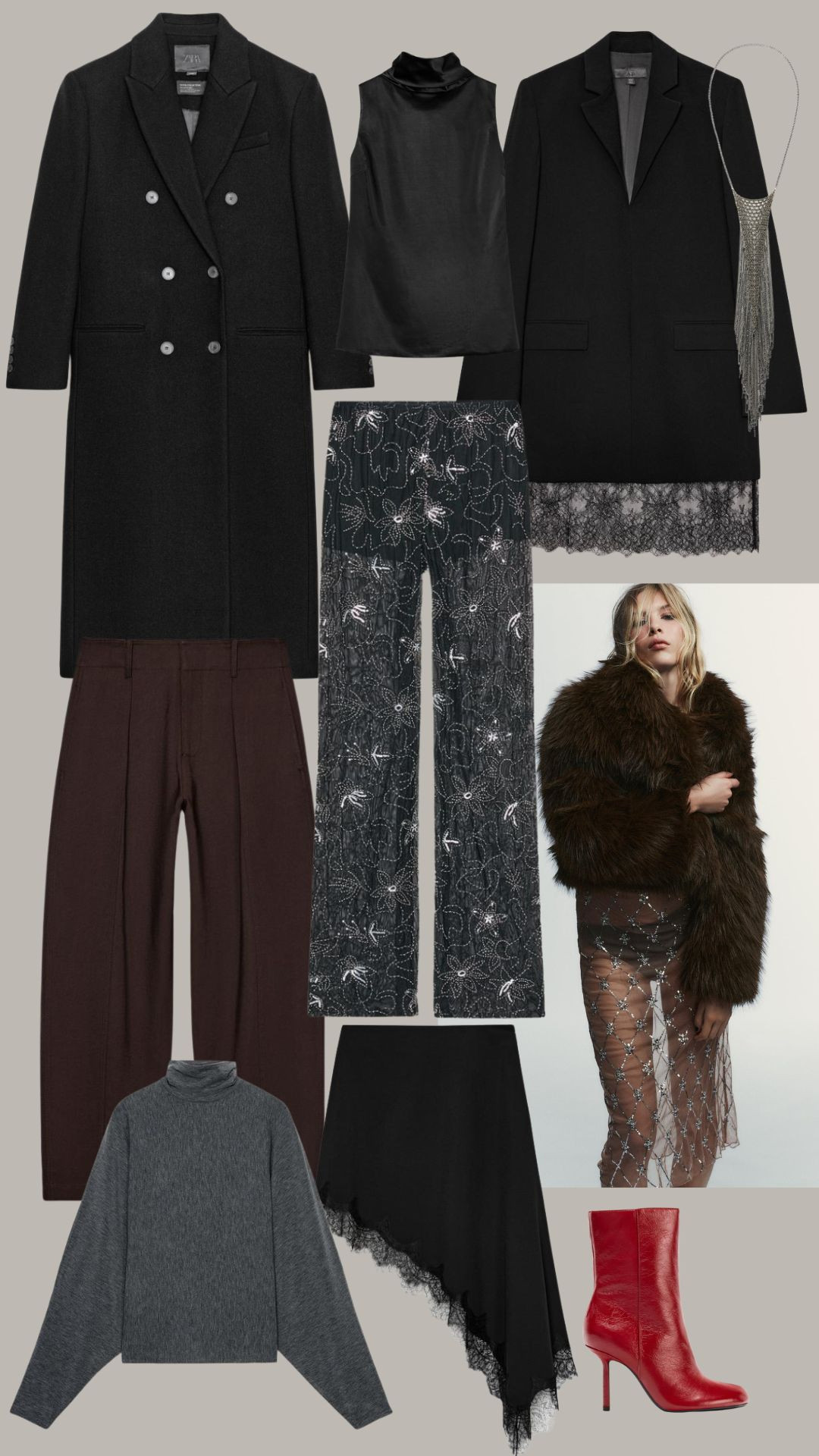 Zara New in! 

Zara, Party Season, Partywear, Knitwear, Tailored Trousers, Wool Coat, Satin Top, Embellished Trousers, Faux Fur Coat, Winter Style, Winter Fashion 

 #LTKuk #LTKwinter #LTKpartywear