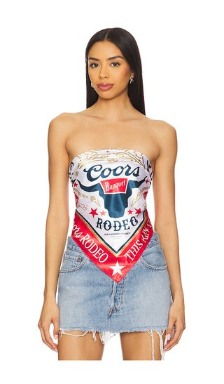 x REVOLVE This Ain't My First Coors Rodeo Bandana in Red | Revolve Clothing (Global)