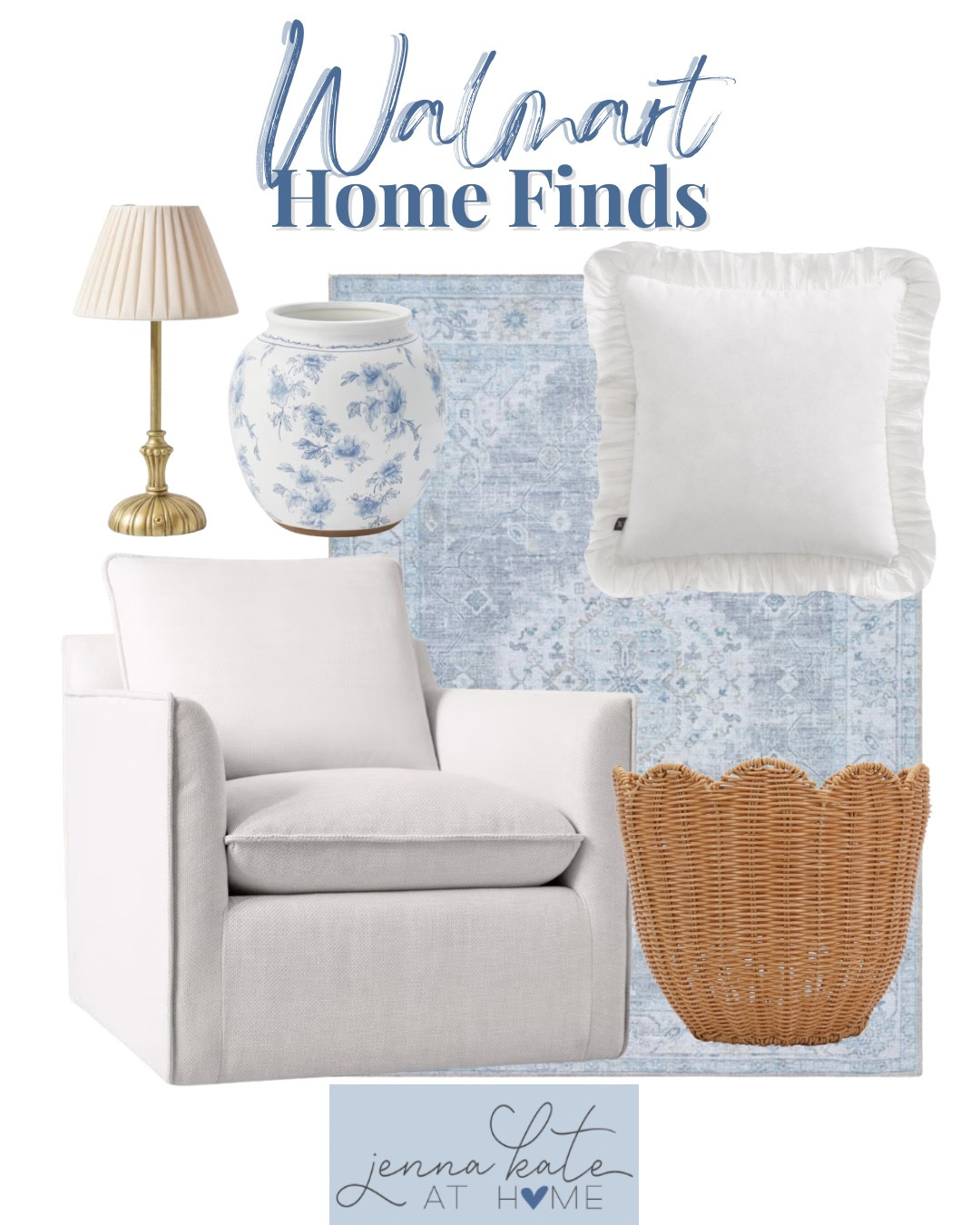 Walmart home finds include basket, accent chair, area rug, throw pillow, vase, and table lamp.

Home decor, looks for less, neutral decor, coastal home, coastal decor

#LTKSaleAlert #LTKHome #LTKSeasonal