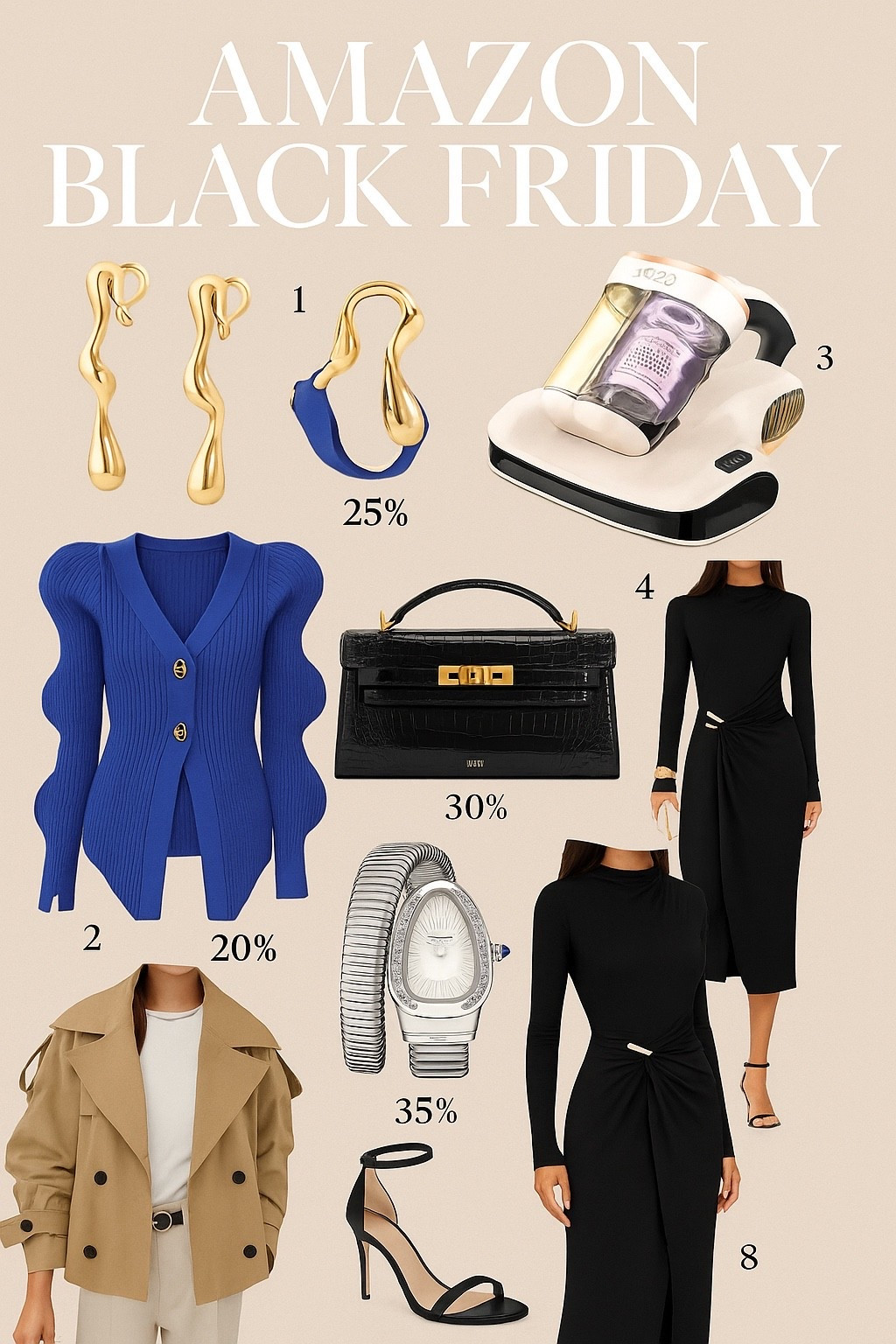 ✨ Amazon Black Friday Finds I’m Loving ✨
From sculptural earrings to the chicest cropped trench, a royal-blue statement knit, and even a genius mattress-cleaning gadget (mom life 😅) — adding all the elevated essentials to my cart before they sell out.

Tap to shop my curated picks 🤍🛍️
#LTKBlackFriday #LTKSaleAlert #LTKFinds #AmazonFashion #LTKHoliday

#LTKmomlife #LTKFindsUnder100