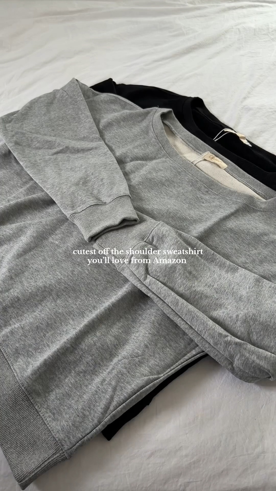 Off the shoulder sweatshirt from Amazon 