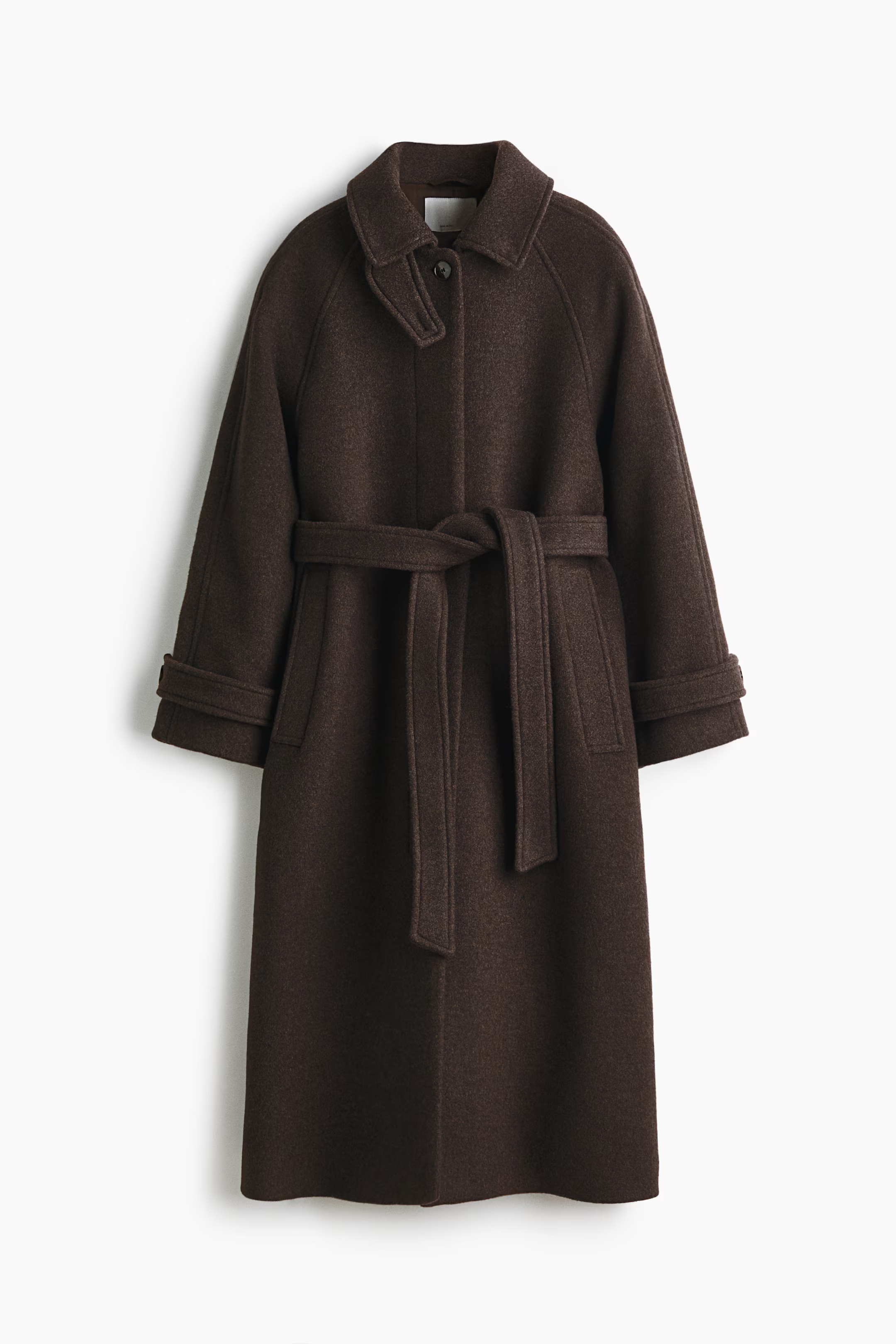 Oversized wool-blend coat - Dark brown - Ladies | H&M GB | H&M (UK, MY, IN, SG, PH, TW, HK)
