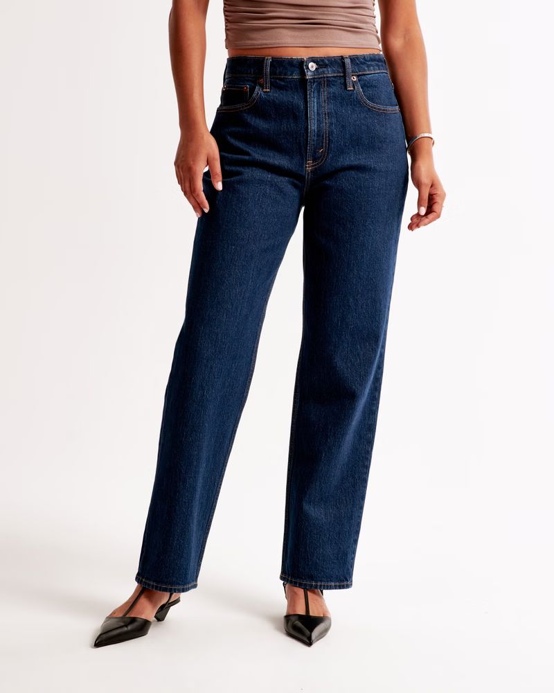 Women's Curve Love High Rise Vintage Straight Jean | Women's New Arrivals | Abercrombie.com | Abercrombie & Fitch (UK)