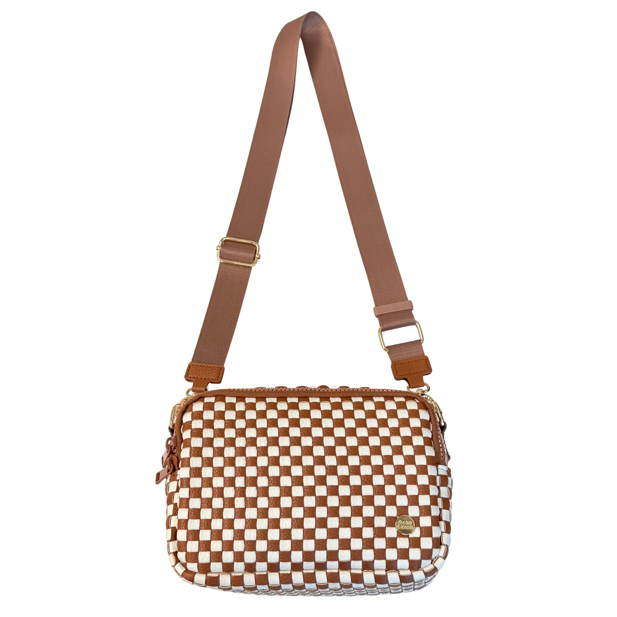 Gold Blush Iconic Woven Bestie Bag- Full RFID Protection + Luxe Vegan | The Gold Blush