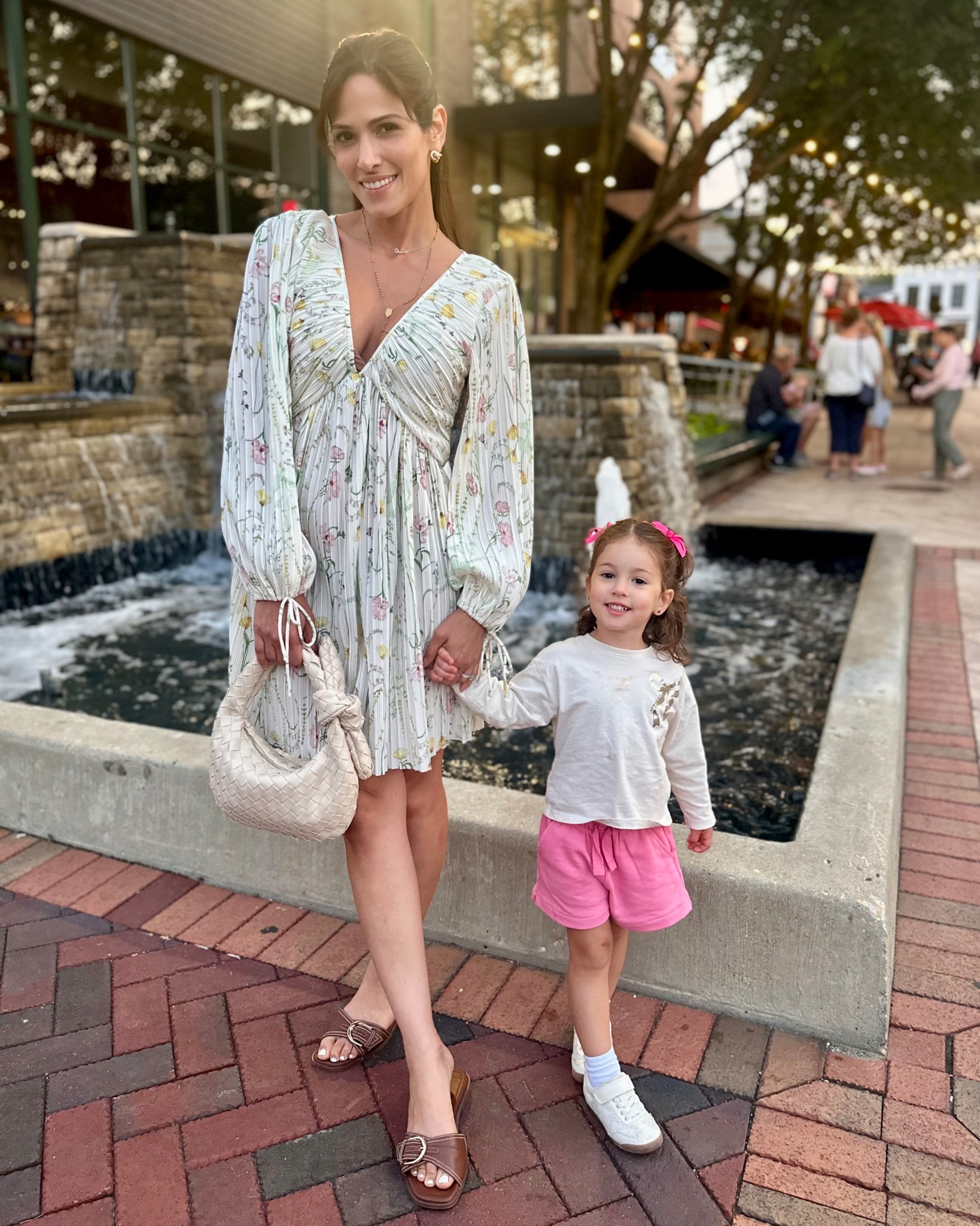 Cute floral dress long sleeve for the beginning of fall, with my cute little girl and her pink outfit with bows

#LTKFamily #LTKKids #LTKStyleTip