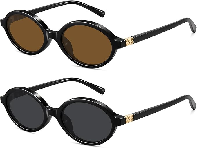 WOWSUN Retro Oval Sunglasses Womens Trendy Sun Glasses Sunnies UV400 Protection | Amazon (US)