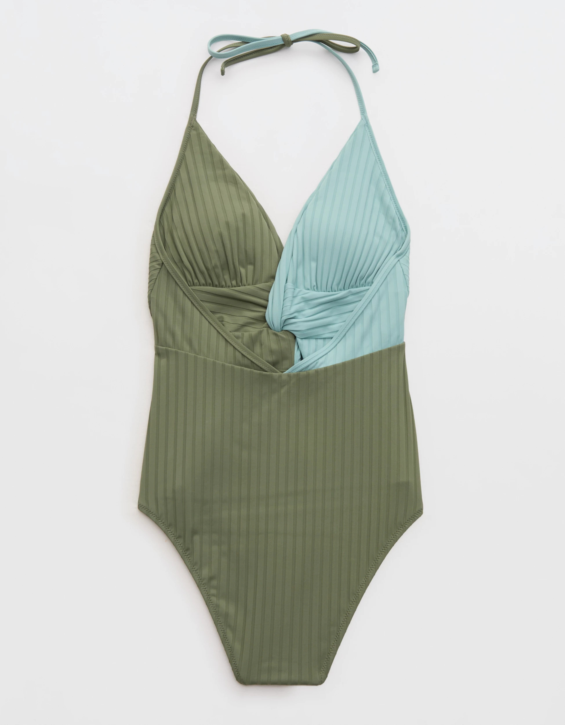 Aerie Ribbed Twist Cheeky One Piece Swimsuit | Aerie