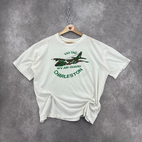 Vintage 90s Charleston Air Guard Summer Tour Graphic Single Stitch Tee Size XXL | Poshmark