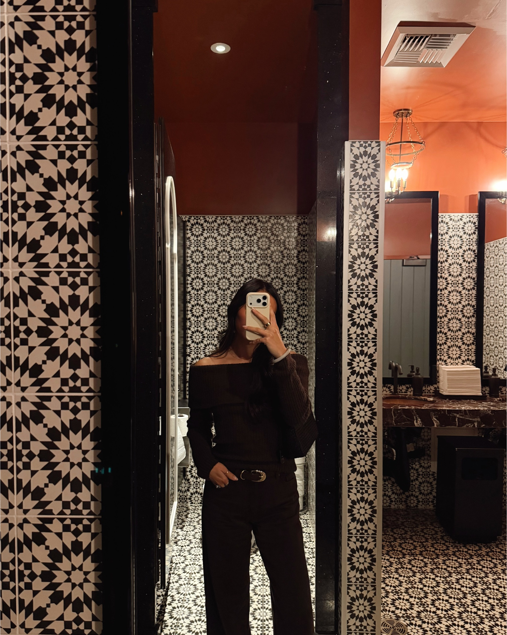 casual date night outfit | all chocolate brown 🤎 | top in XS and jeans in size 2, both fit TTS | denim is perfect length for petite height 

#LTKootd #LTKPetite