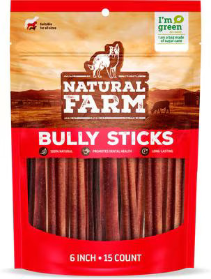 Natural Farm Odor Free 6-inch Bully Stick Dog Chews, 6 count | Chewy