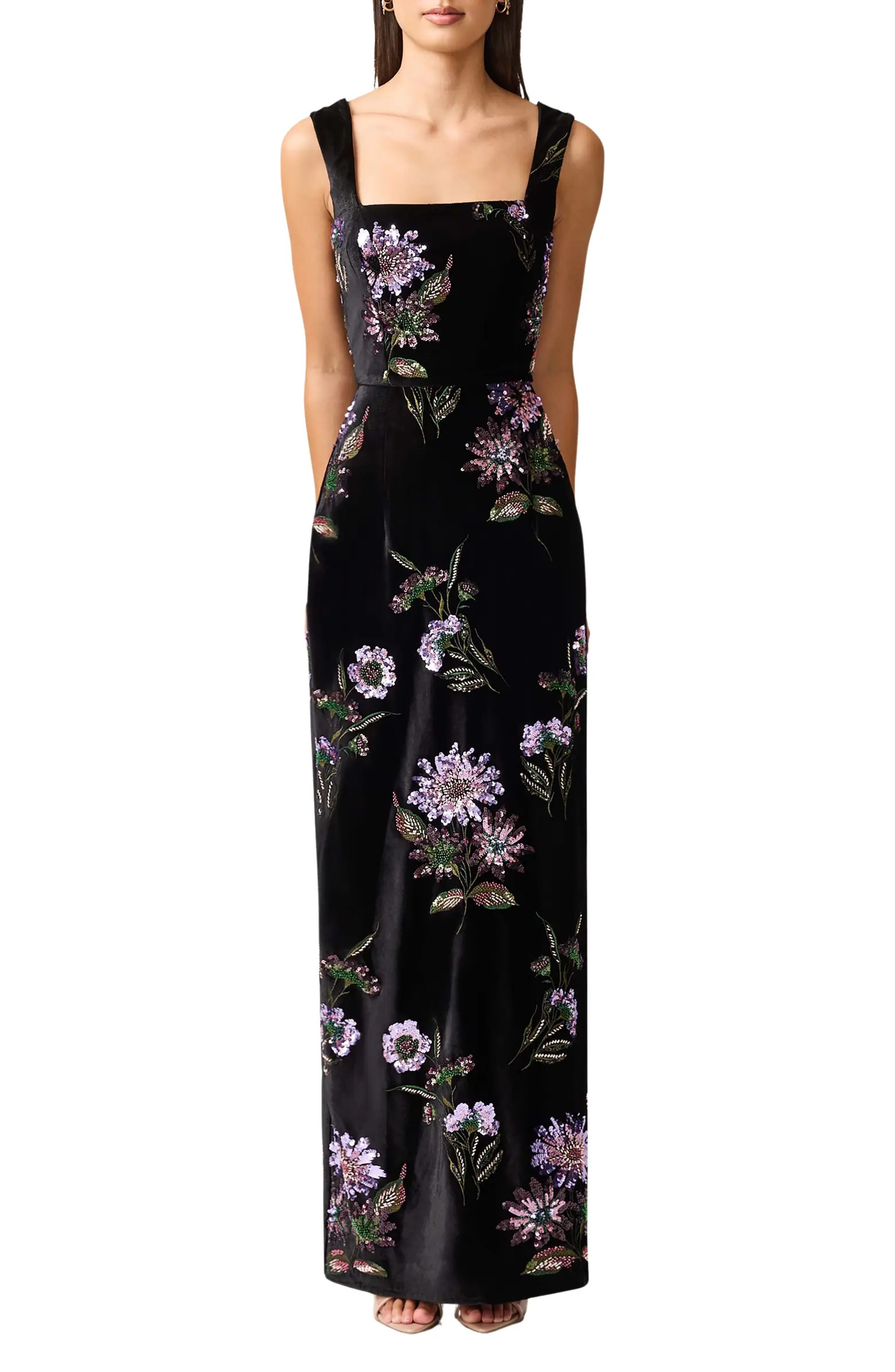 Elliatt Clio Embellished Velvet Sheath Gown | Nordstrom | Nordstrom
