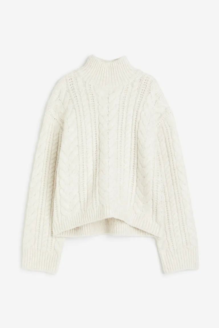 Cable-knit Mock Turtleneck Sweater | H&M (US + CA)