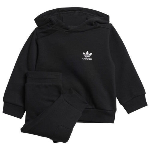 Boys adidas Originals adidas Originals Trefoil Essentials Hoodie and Joggers Set - Boys' Toddler Black Size 6MO | Kids Foot Locker (US)