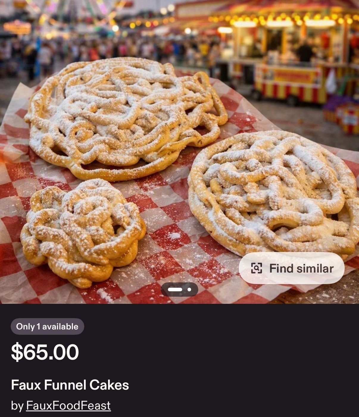 Adorable fake funnel cake for your plate wall
