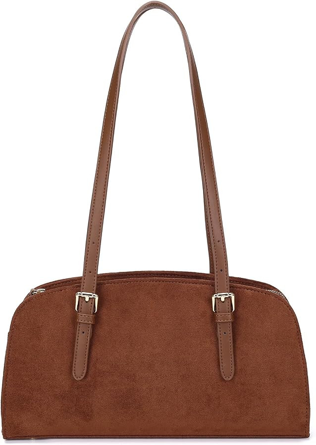 Herald Suede Swing Zip Shoulder Bag Retro Y2K Top Handle Handbag | Amazon (US)