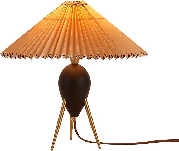 Modern Black Wood Cute Table Lamp Desk Lamp for Living Room Bedroom Home Office, Bedside Nightsta... | Amazon (US)