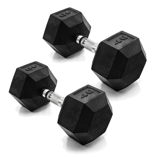 CAP Barbell 40 LB Pair Coated Hex Dumbbell Weight | Amazon (US)