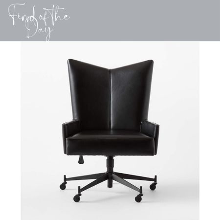 Make a statement in your home office space with this black leather angled wing back office chair! This chair will work well with almost any design scheme  

#LTKhome #LTKfamily #LTKFind