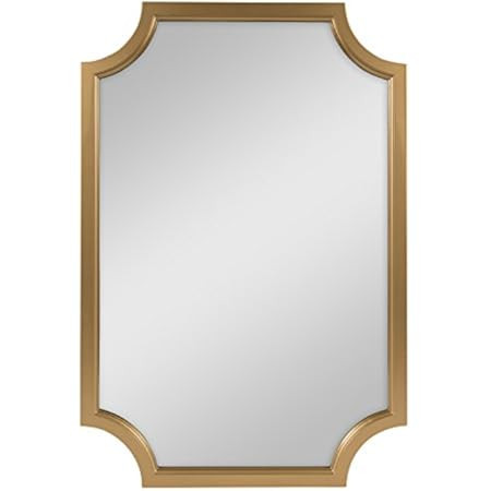 Hamilton Hills Gold Metal Framed Wall Mirror Scalloped Shape Mirror 24" x 36" Solid Horizontal or Ve | Amazon (US)