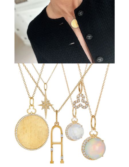 I love mixing charms of varying sizes –  layering them or clustering them together on one chain. Devon Woodhill Jewelry, whose Circle Charm necklace I’m wearing above, makes it easy to start a collection. Add letters, stones, symbols, etc. to a larger locket or keep it super casual and string a single one on a silk cord. The styling options are endless.

As far as gifting ideas, you can’t go wrong. Start a tradition celebrating milestones and special moments with a beautiful charm. But an occasion isn’t necessary. These charms are meant to be given and adorned at any time with approachable price points. I can attest to the quality. Personally, I’d like the Classic Stellar Charm and the Moonstone Moon Charm, which is also available in pink opal, turquoise, and several other stones.

#LTKstyletip #LTKHoliday #LTKGiftGuide