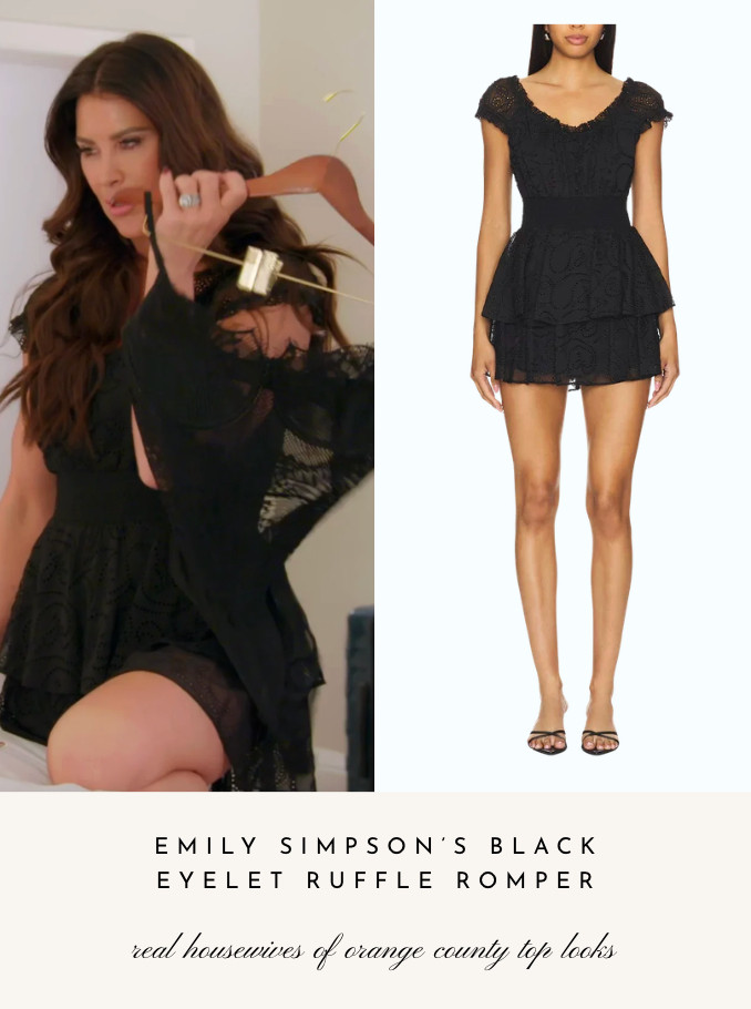 Emily Simpson's Black Eyelet Ruffle Romper 

 