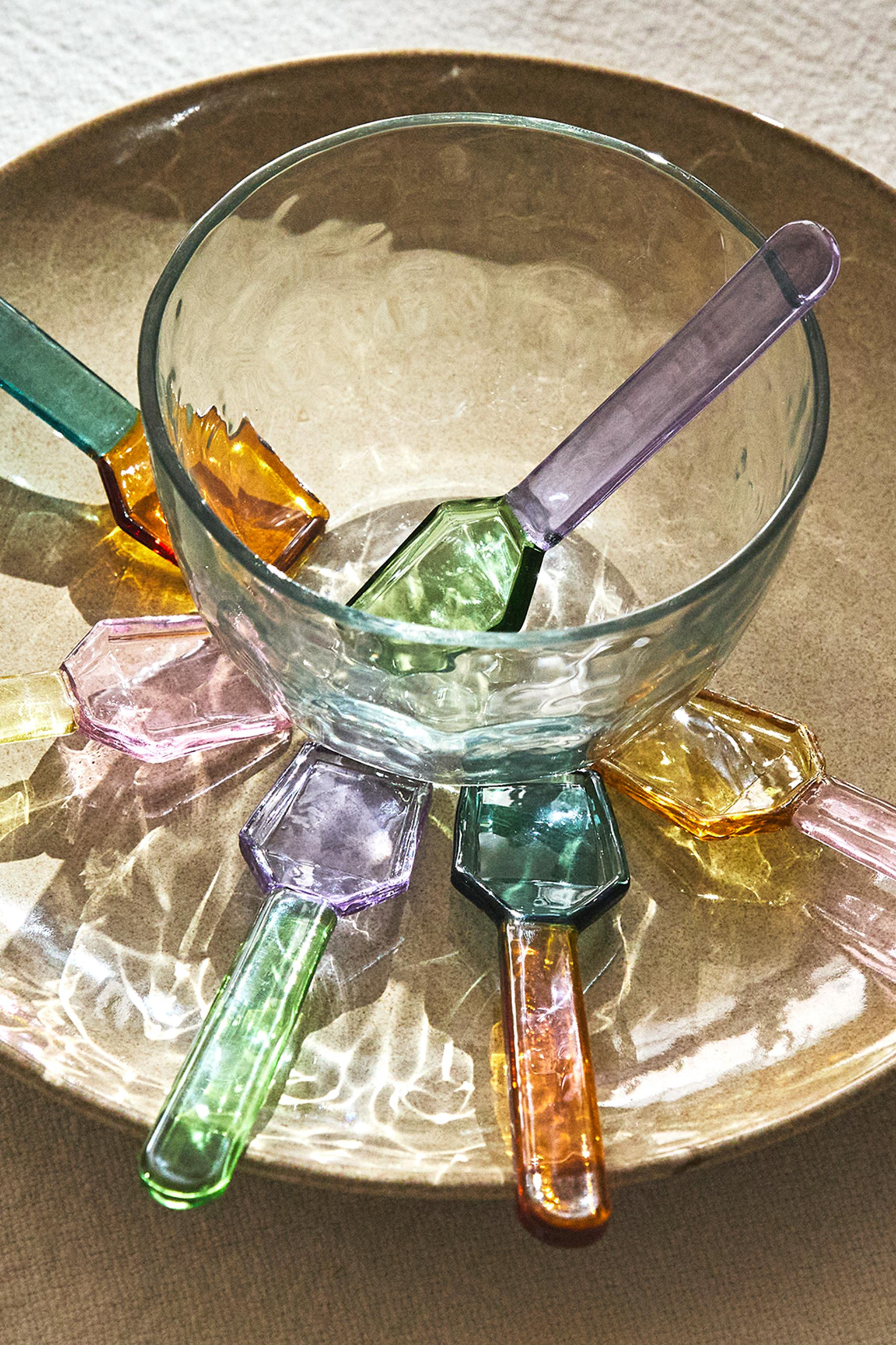 PACK OF MULTICOLORED BOROSILICATE GLASS ICE CREAM SPOONS (PACK OF 6) | Zara US