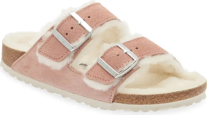 Birkenstock Arizona Genuine Shearling Lined Slide Sandal (Women) | Nordstrom | Nordstrom