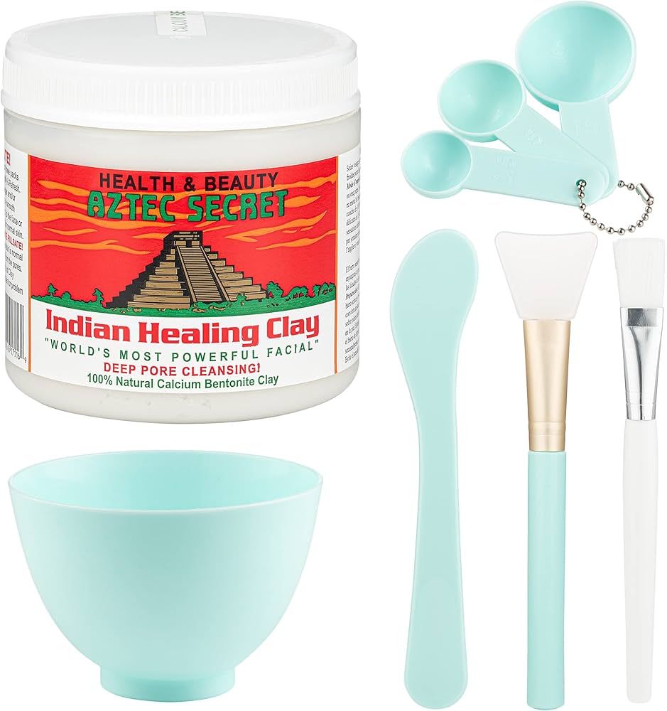 Aztec Secret 1lb, Original Indian Healing Clay with a Face Mask Mixing Bowl Set, Includes Bentoni... | Amazon (US)