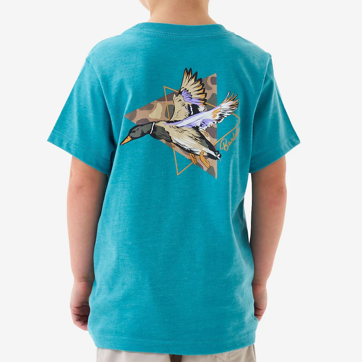 Youth Short Sleeve Tee - Pintail Diving Duck - Cyan | BURLEBO