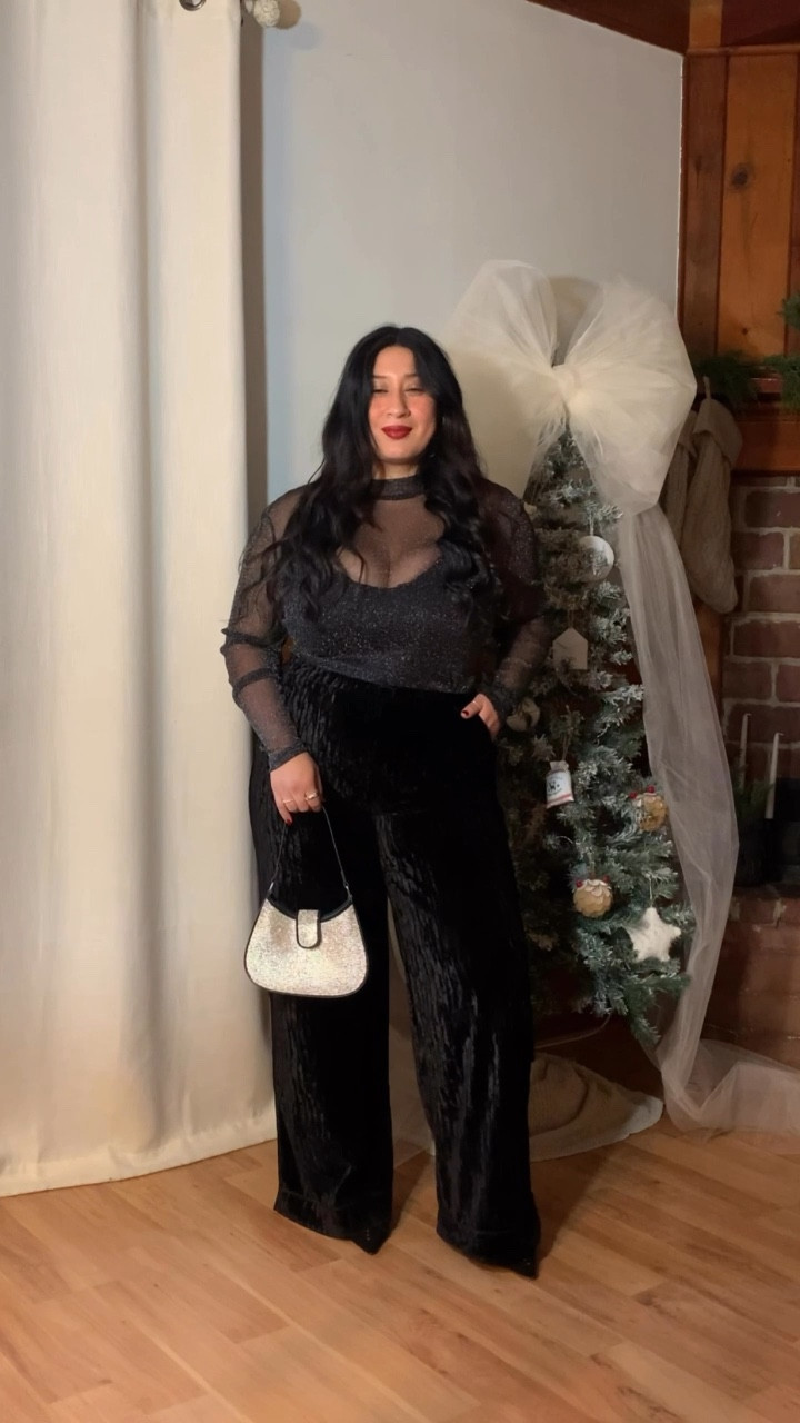 All black holiday outfit Inspo with a dash of sparkle 

#LTKPlusSize #LTKMidsize