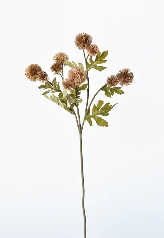 22 Faux Brown Pom Thistle Stem - Etsy | Etsy (US)
