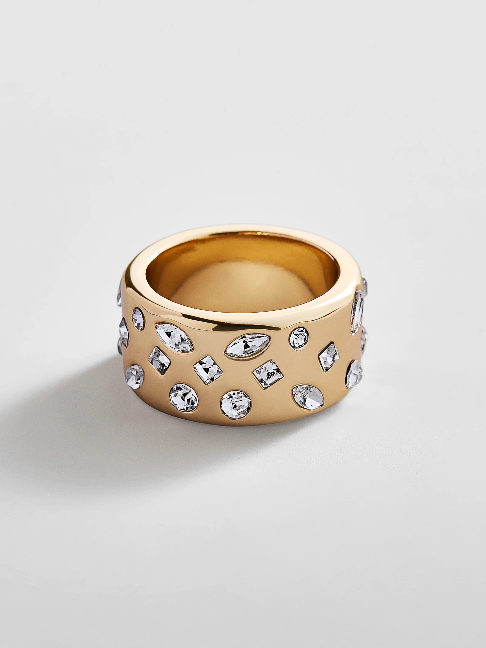 Simone Gold Ring - Gold/Pavé | BaubleBar
