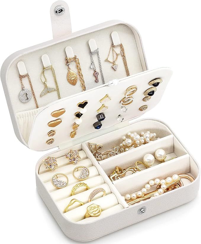 Jewelry Box Girls Jewelry Organizer box Mini Travel Case Small Portable Jewelry Storage Case for ... | Amazon (US)