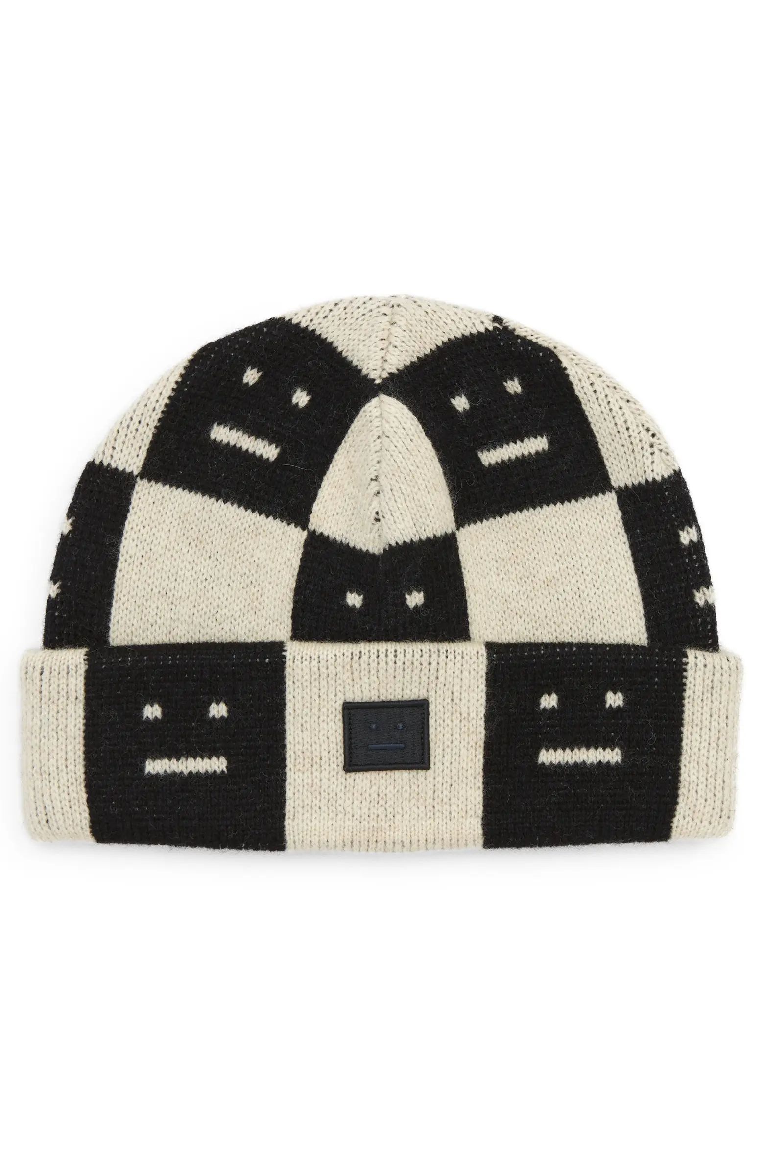 Acne Studios Kids' Kuri Face Checkerboard Wool Beanie | Nordstrom | Nordstrom