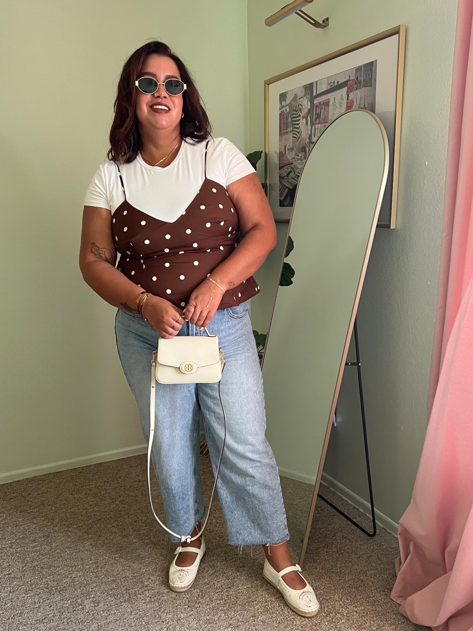 Let’s get dressed for family dinner! I am loving Polk dots this season in case you couldn’t tell and this peplum top from @H&M was to cute to pass up and only $12.99. #midsizefashion #midsizedfashion #peplumtop #affordablefashion 

#LTKMidsize #LTKWorkwear #LTKootd