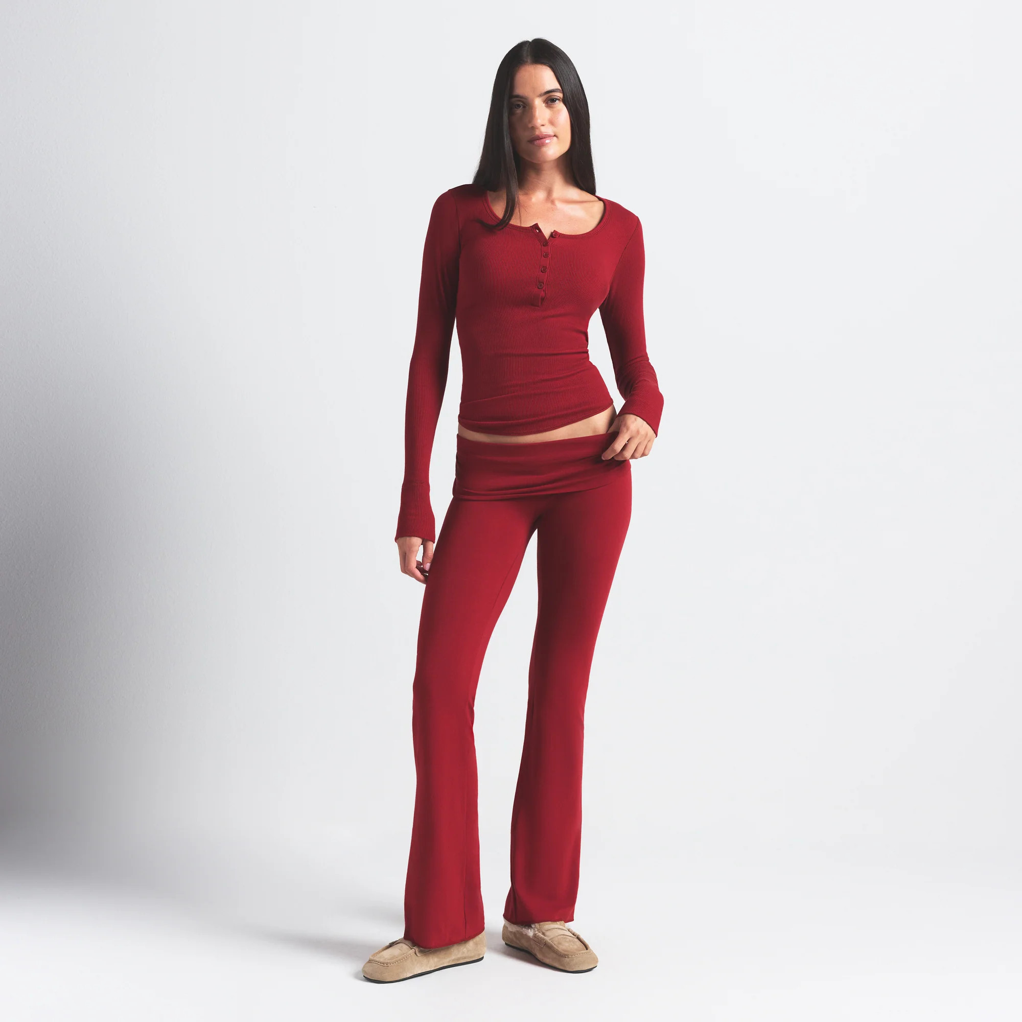 SKIMS Foldover Pant | Red | XL | Cotton Jersey | SKIMS (US)