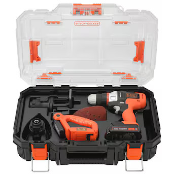BLACK+DECKER 20-volt Max 4-Tool Power Tool Combo Kit with Hard Case (1-Battery Included and Charg... | Lowe's