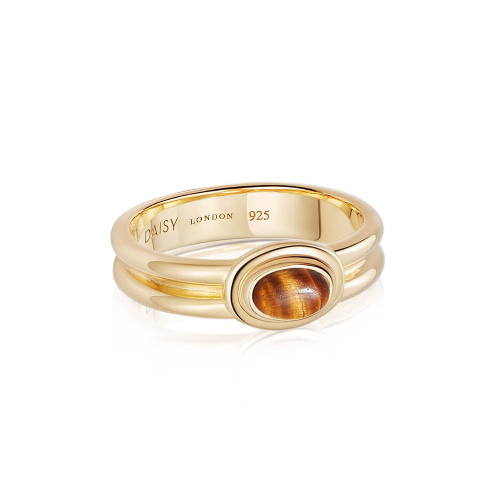 Gemstone Ring 18ct Gold Plate | Daisy London Jewellery