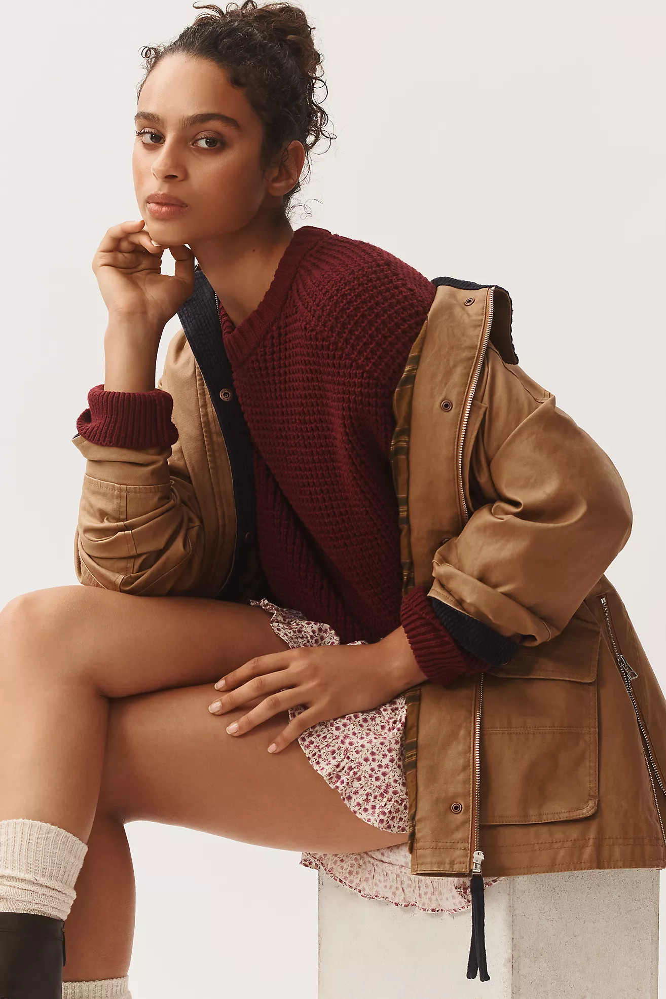 Pilcro Crew-Neck Waffle Sweater | Anthropologie (US)