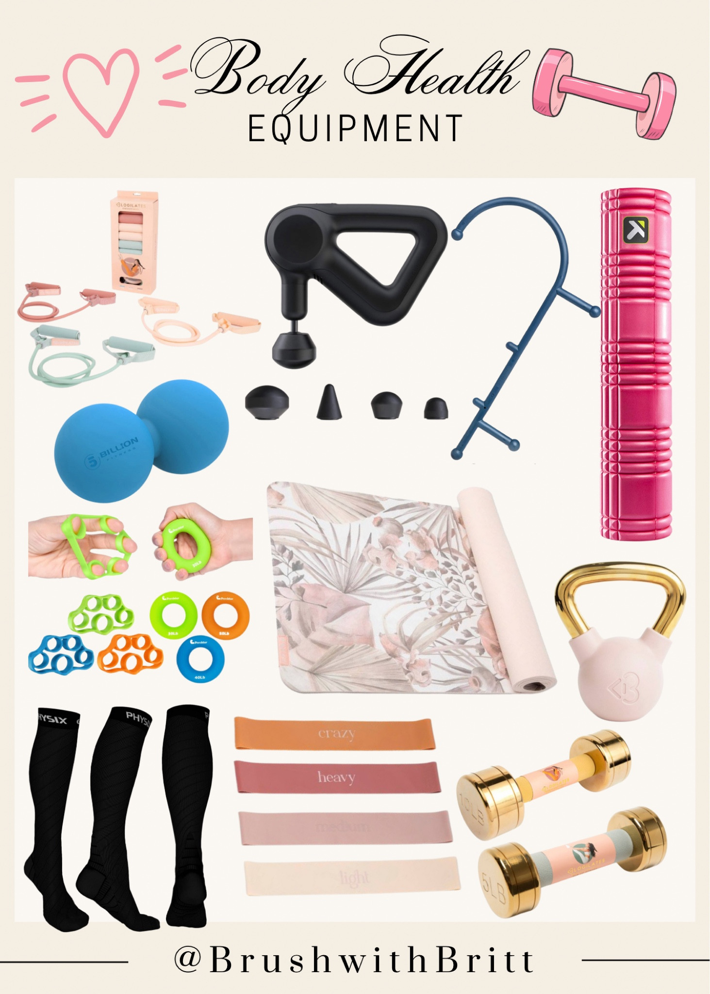 Body health items! 🧘‍♀️❤️‍🩹 | body health, Amazon finds, target finds, workout, fitness, yoga mat, weights, resistance bands, massage gun, Theragun, Theracane, finger bands, exercise, recovery items, compression socks, workout items.

#LTKfit #LTKunder100 #LTKunder50