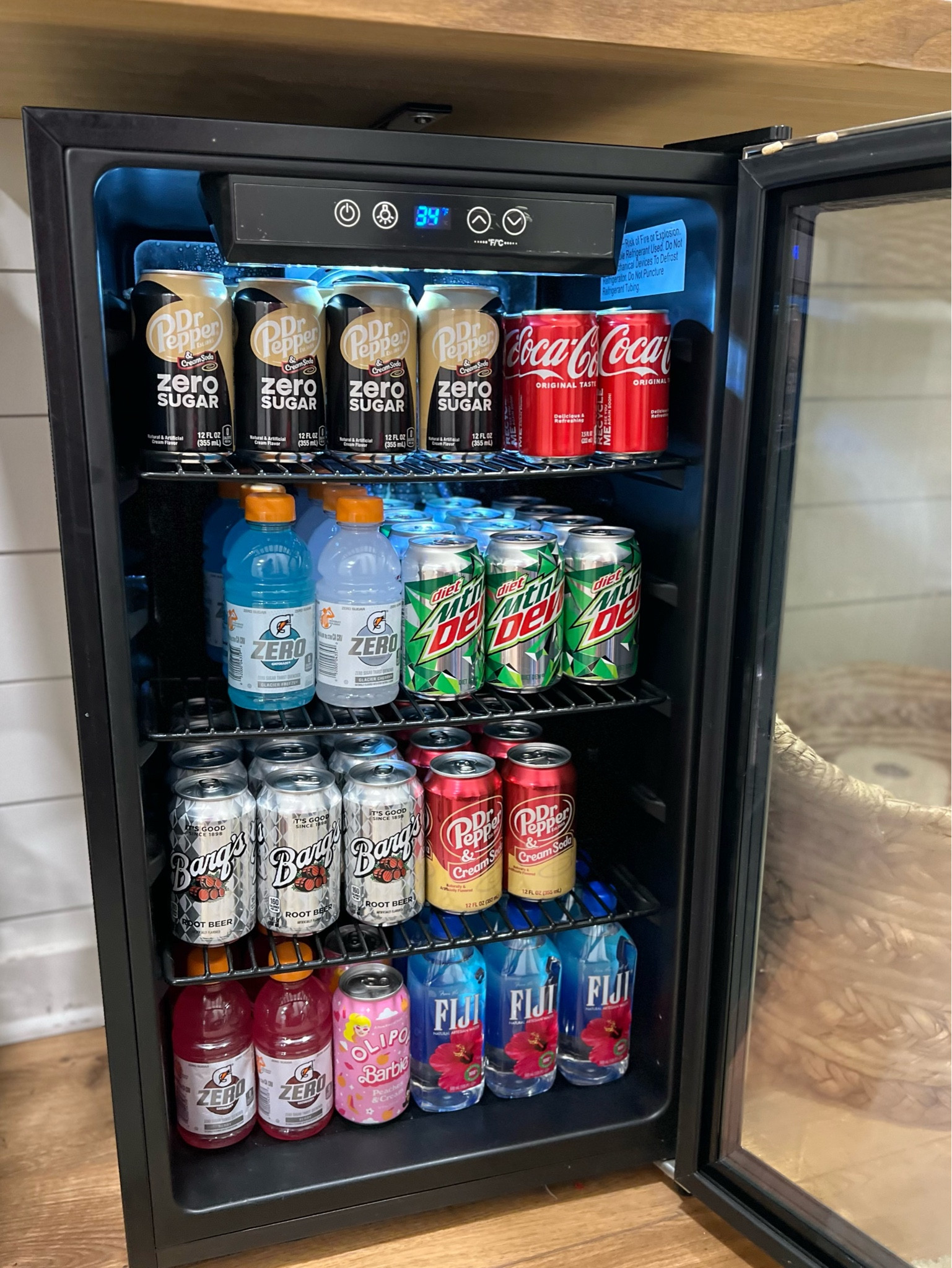 Restock day!! If you’re in the market for a mini fridge we give this one ⭐️⭐️⭐️⭐️⭐️. It’s over a year old and never given us a problem! 