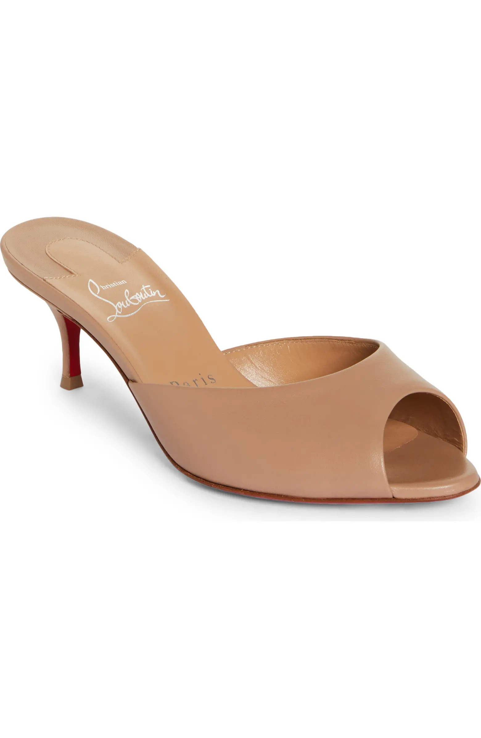 Me Dolly Kitten Heel Peep Toe Slide Sandal (Women) | Nordstrom