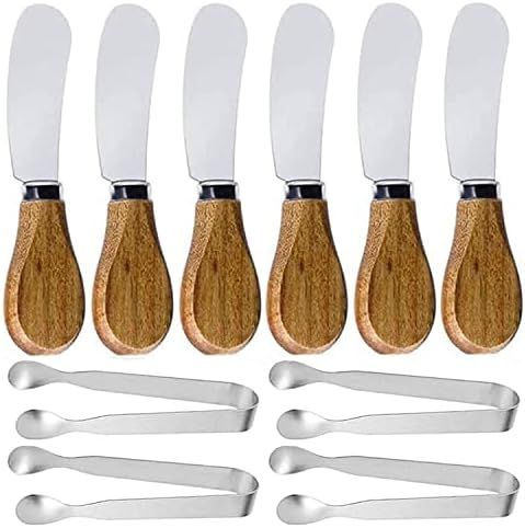 Spreader Knife Set,10-Piece Cheese and Butter Spreader Knives & Sugar Tongs,Wooden Multipurpose B... | Amazon (US)