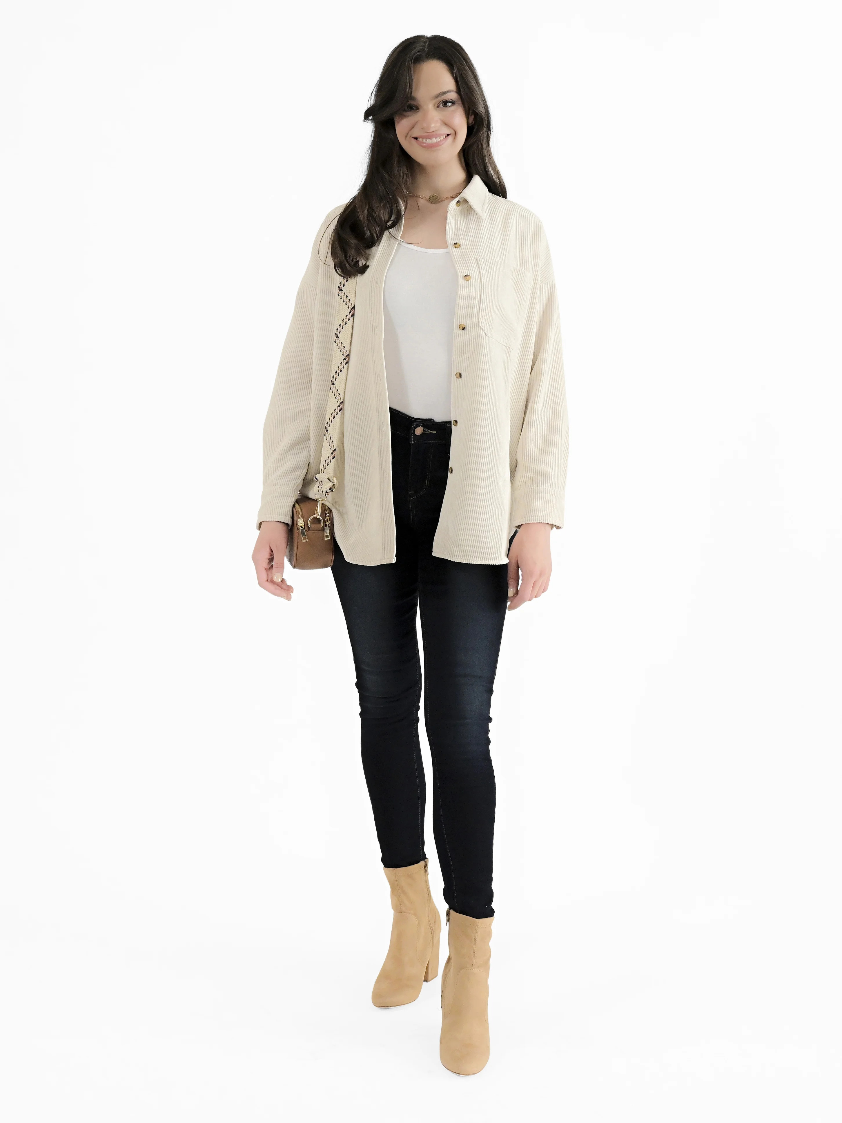 Nine.Eight Women’s Corduroy Shacket - Walmart.com | Walmart (US)