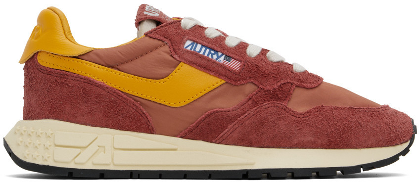AUTRY Red & Orange Reelwind Low Sneakers | SSENSE