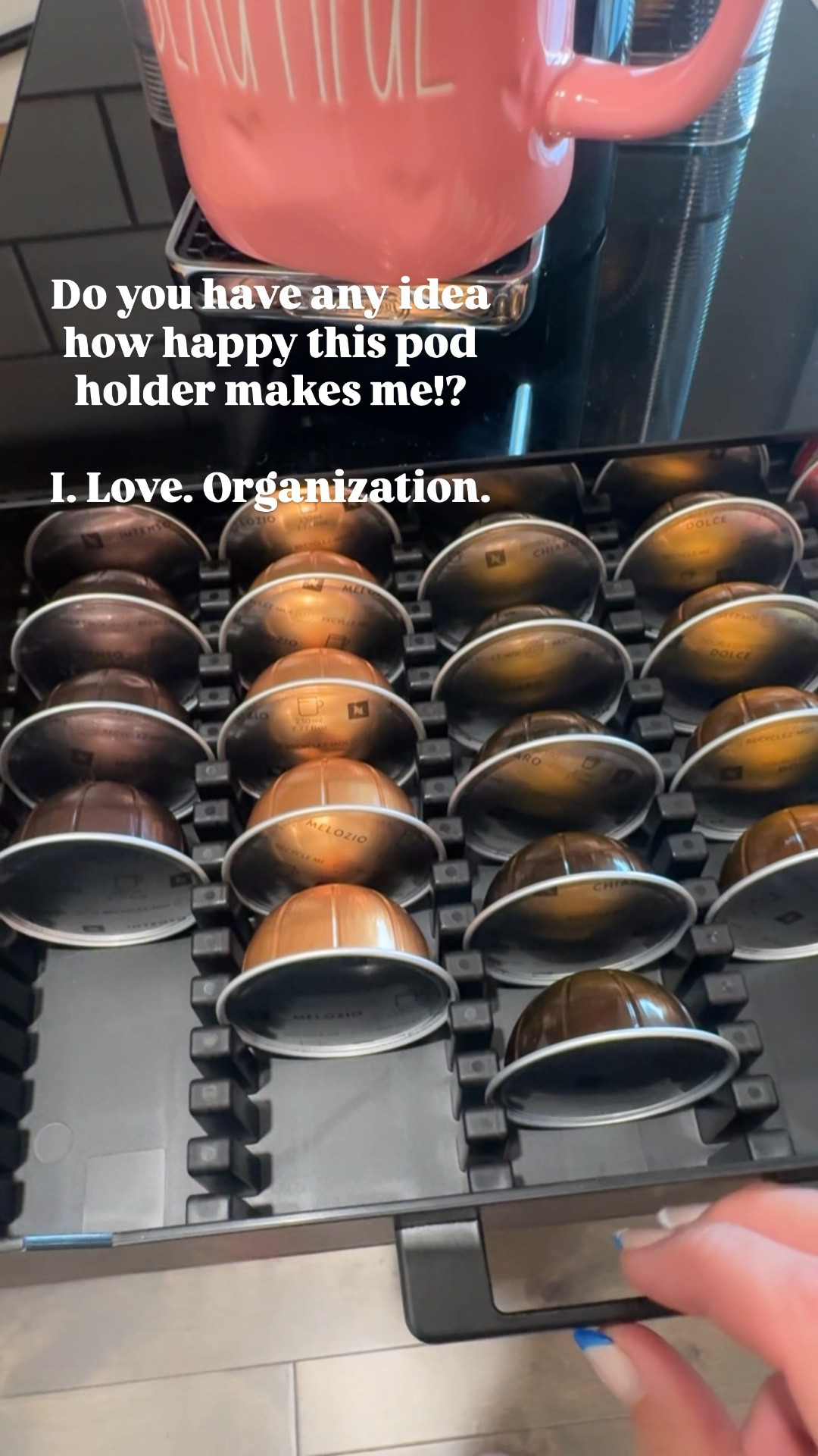 The FEELING I get from any type of organization is unmatched!! 🤩 

Holds up to 75 small or 50 large vertuo pods and just looks SO sleek and clean!! 👏🏼 

#LTKSaleAlert #LTKHome #LTKFamily