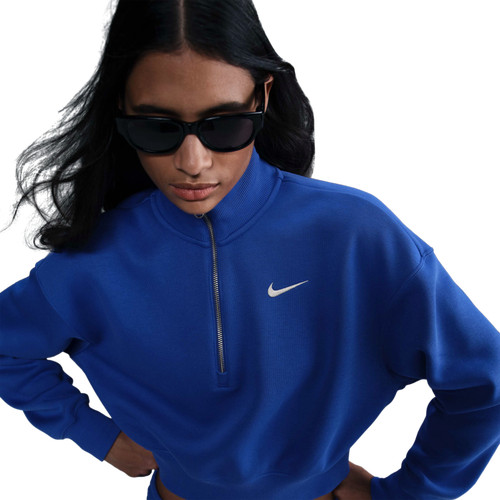 Nike Womens Nike Style Fleece Crop Quarter-Zip - Womens Game Royal/Sail Size XL | Foot Locker (US)
